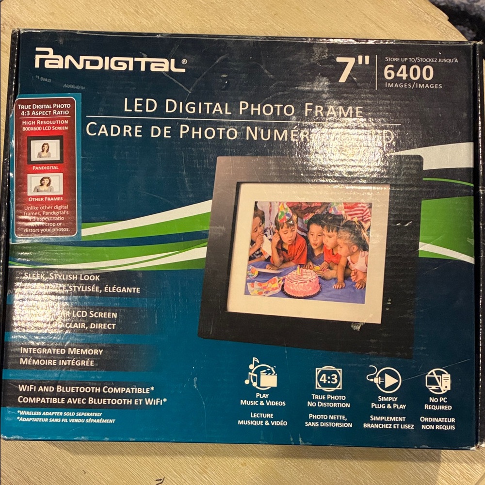 7" Black LED Digital Photo Frame